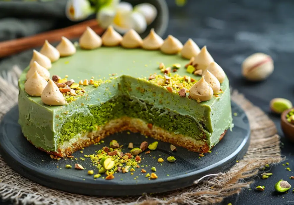 Ciasto pistacjowe: Przepis na zielone ciasto z chrupiącymi orzechami