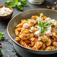 Makaron z kurczakiem i fetą: Idealne połączenie smaków
