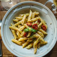 Makaron z pesto i suszonymi pomidorami: Szybka kolacja